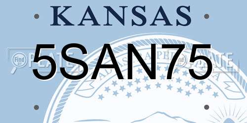 5SAN75 Kansas License Plate