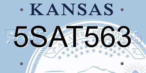 5SAT563 Kansas License Plate