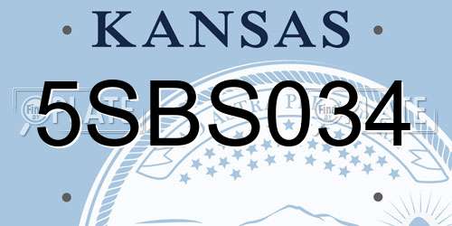 5SBS034 Kansas License Plate