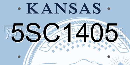 5SC1405 Kansas License Plate