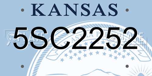 5SC2252 Kansas License Plate