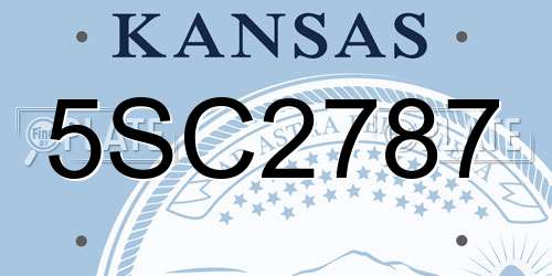 5SC2787 Kansas License Plate