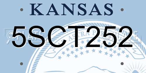 5SCT252 Kansas License Plate