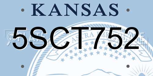 5SCT752 Kansas License Plate