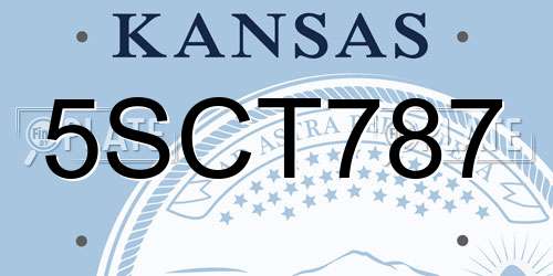 5SCT787 Kansas License Plate