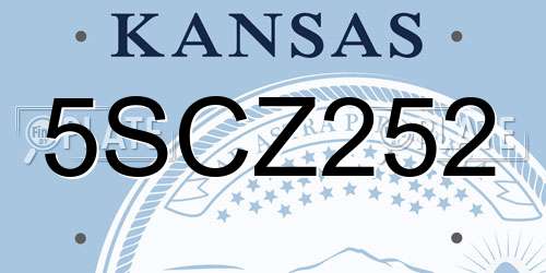 5SCZ252 Kansas License Plate