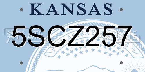 5SCZ257 Kansas License Plate