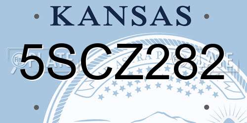 5SCZ282 Kansas License Plate
