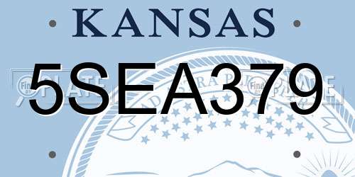 5SEA379 Kansas License Plate