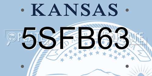 5SFB63 Kansas License Plate