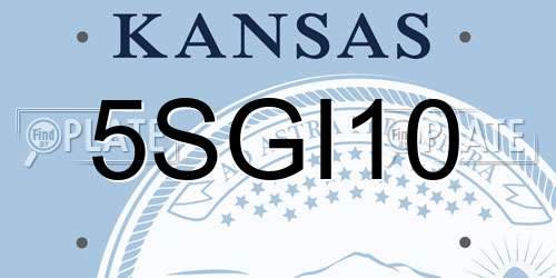 5SGI10 Kansas License Plate