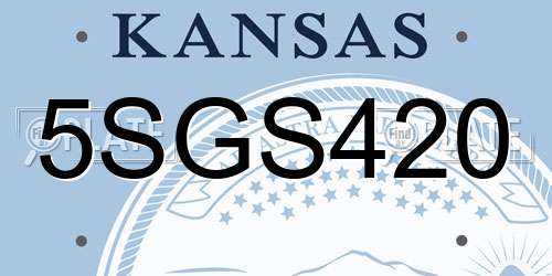 5SGS420 Kansas License Plate