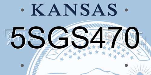 5SGS470 Kansas License Plate