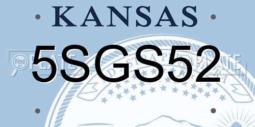 5SGS52 Kansas License Plate