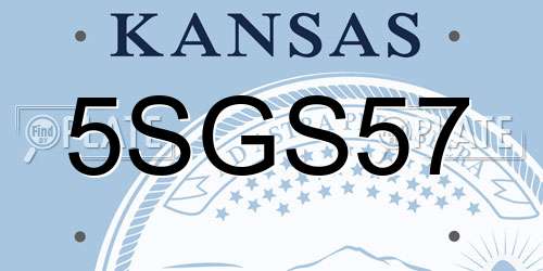 5SGS57 Kansas License Plate