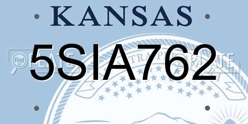 5SIA762 Kansas License Plate