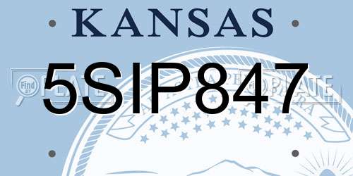 5SIP847 Kansas License Plate