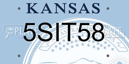 5SIT58 Kansas License Plate
