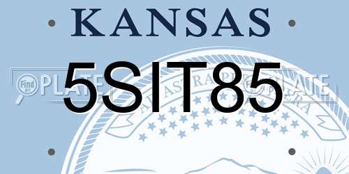 5SIT85 Kansas License Plate