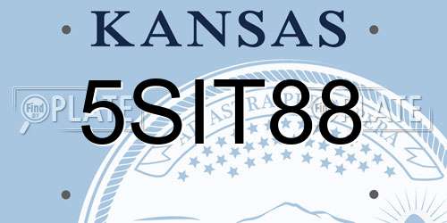 5SIT88 Kansas License Plate