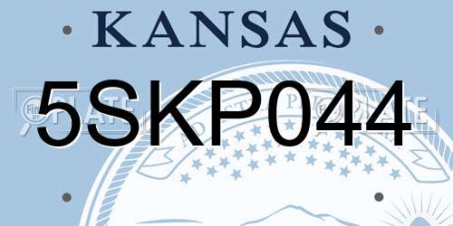 5SKP044 Kansas License Plate