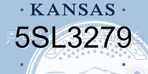 5SL3279 Kansas License Plate