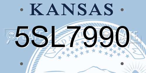 5SL7990 Kansas License Plate