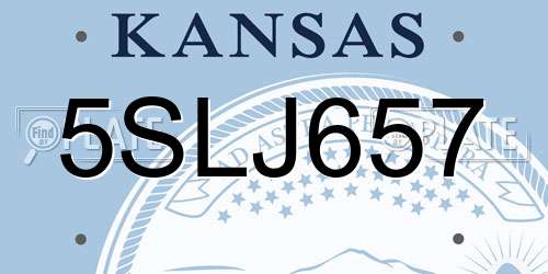 5SLJ657 Kansas License Plate