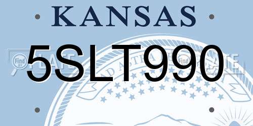 5SLT990 Kansas License Plate