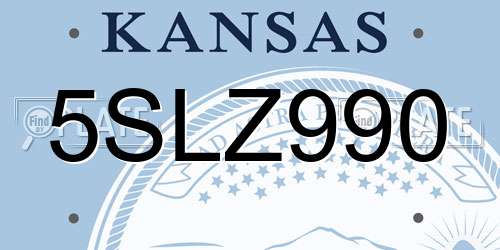 5SLZ990 Kansas License Plate