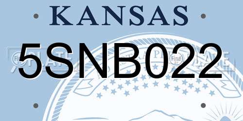 5SNB022 Kansas License Plate