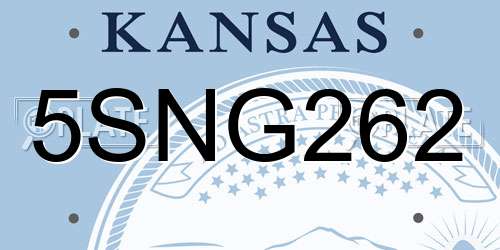 5SNG262 Kansas License Plate