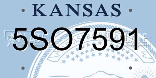 5SO7591 Kansas License Plate