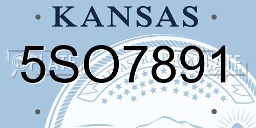 5SO7891 Kansas License Plate