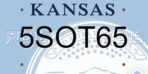 5SOT65 Kansas License Plate