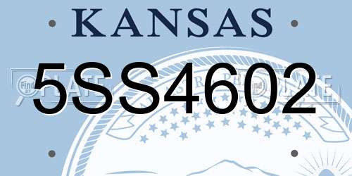 5SS4602 Kansas License Plate
