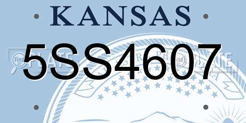 5SS4607 Kansas License Plate