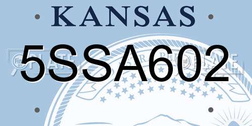 5SSA602 Kansas License Plate