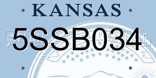 5SSB034 Kansas License Plate