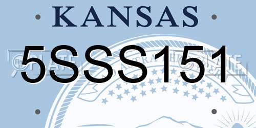 5SSS151 Kansas License Plate