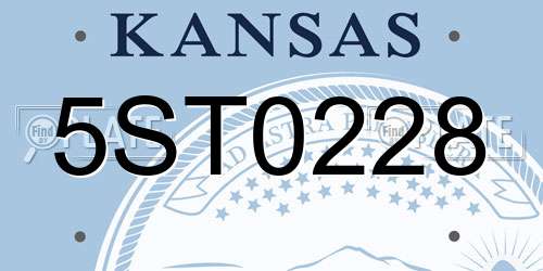 5ST0228 Kansas License Plate