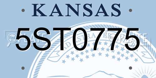 5ST0775 Kansas License Plate