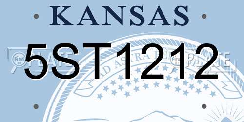 5ST1212 Kansas License Plate