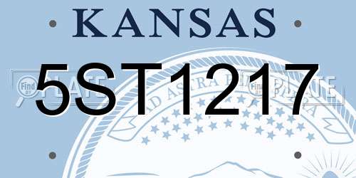 5ST1217 Kansas License Plate