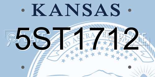 5ST1712 Kansas License Plate