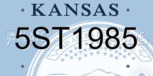 5ST1985 Kansas License Plate