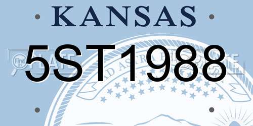 5ST1988 Kansas License Plate