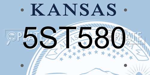 5ST580 Kansas License Plate