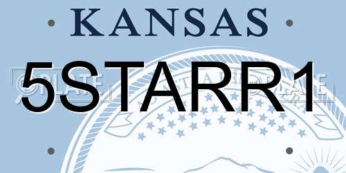 5STARR1 Kansas License Plate