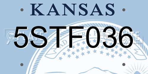 5STF036 Kansas License Plate